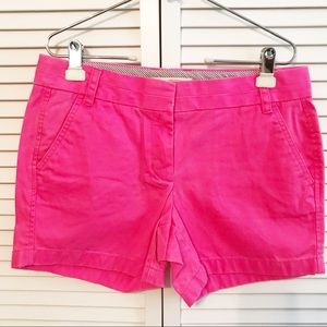J. Crew hot pink chino shorts